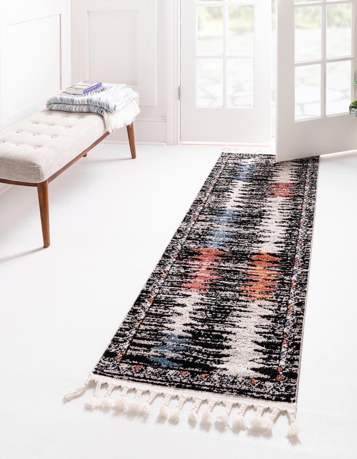 Multicolor 2' 7 x 13' Aramis Runner Area Rug Polypropylene With Cotton Backing Easy Clean Living Room Bedroom Dining Office Carpet for Sale at Rug Engine