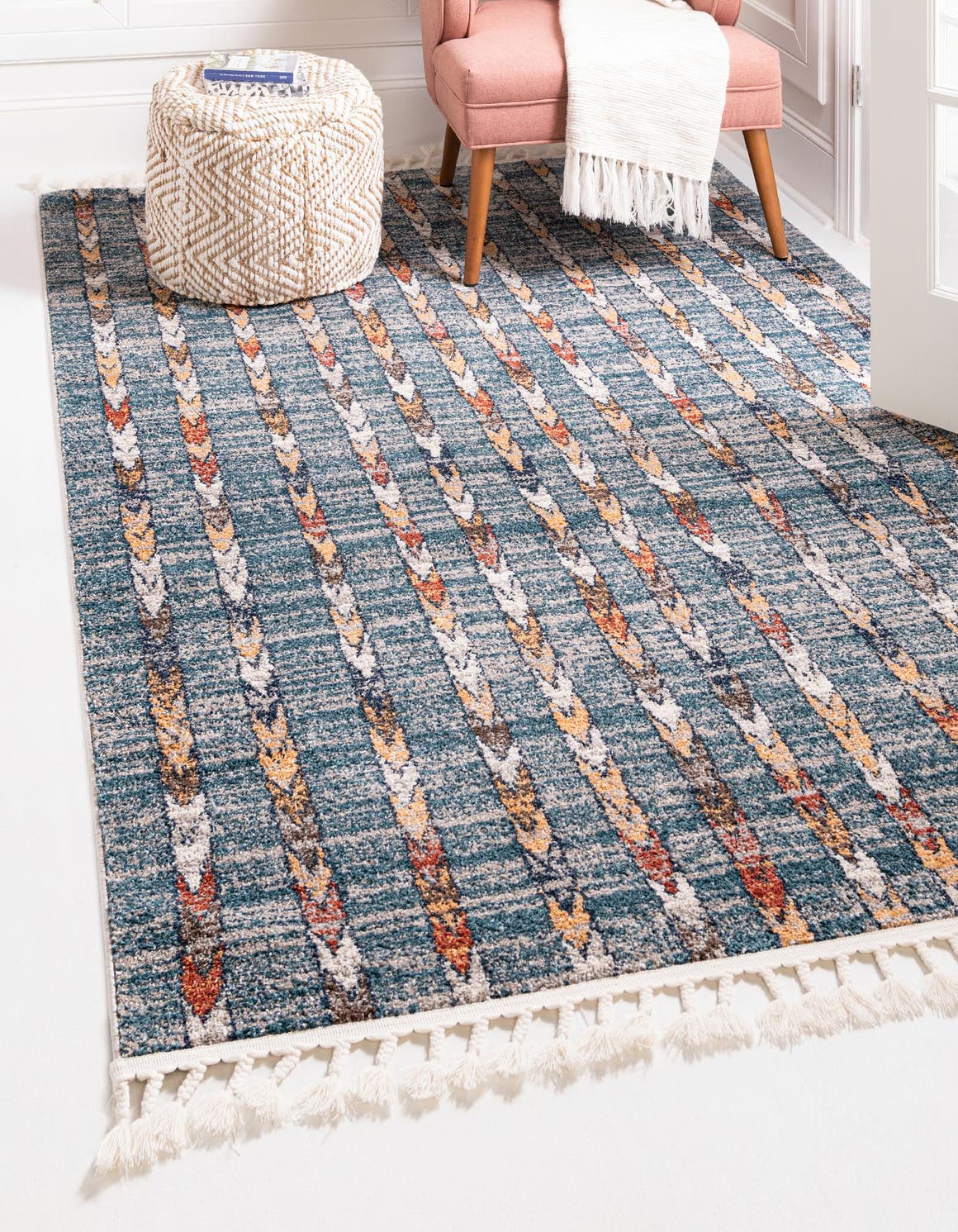 Blue 2' x 3' 1 Aramis Rectangle Area Rug Polypropylene With Cotton Backing Easy Clean Living Room Bedroom Dining Office Carpet for Sale at Rug Engine