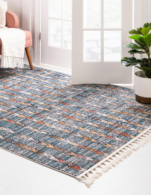Blue 2' x 3' 1 Aramis Rectangle Area Rug Polypropylene With Cotton Backing Easy Clean Living Room Bedroom Dining Office Carpet for Sale at Rug Engine