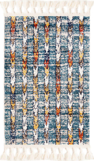 Blue 2' x 3' 1 Aramis Rectangle Area Rug Polypropylene With Cotton Backing Easy Clean Living Room Bedroom Dining Office Carpet for Sale at Rug Engine