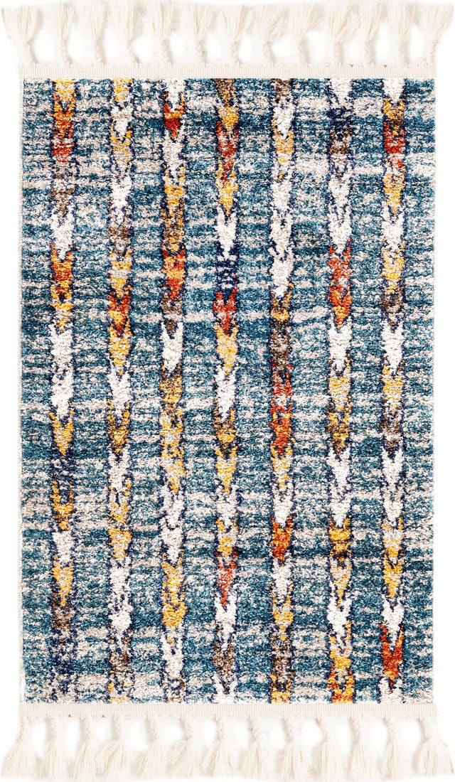 Blue 2' x 3' 1 Aramis Rectangle Area Rug Polypropylene With Cotton Backing Easy Clean Living Room Bedroom Dining Office Carpet for Sale at Rug Engine