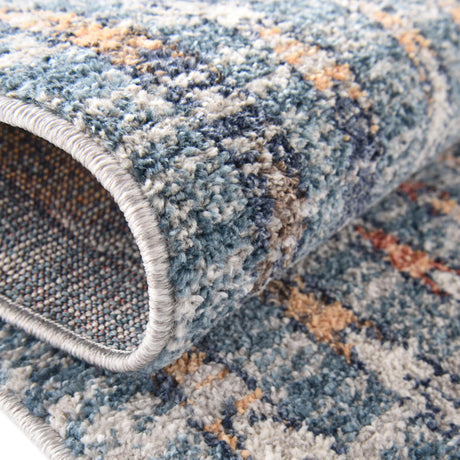 Blue 10' x 10' Aramis Round Area Rug Polypropylene With Cotton Backing Easy Clean Living Room Bedroom Dining Office Carpet for Sale at Rug Engine