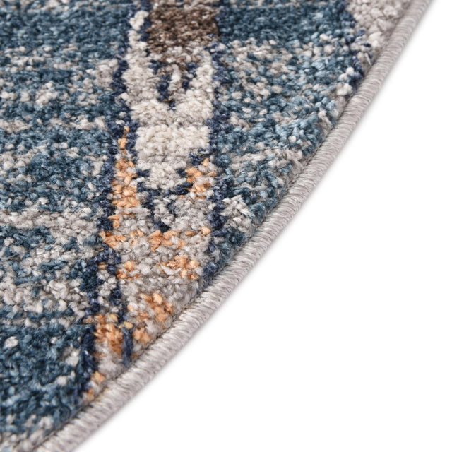 Blue 10' x 10' Aramis Round Area Rug Polypropylene With Cotton Backing Easy Clean Living Room Bedroom Dining Office Carpet for Sale at Rug Engine