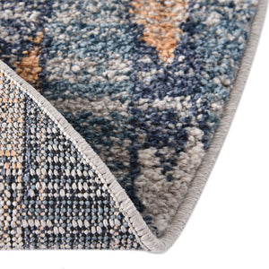 Blue 10' x 10' Aramis Round Area Rug Polypropylene With Cotton Backing Easy Clean Living Room Bedroom Dining Office Carpet for Sale at Rug Engine