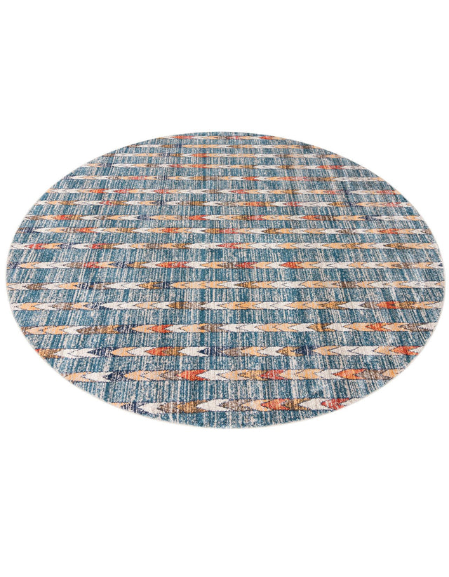 Blue 10' x 10' Aramis Round Area Rug Polypropylene With Cotton Backing Easy Clean Living Room Bedroom Dining Office Carpet for Sale at Rug Engine