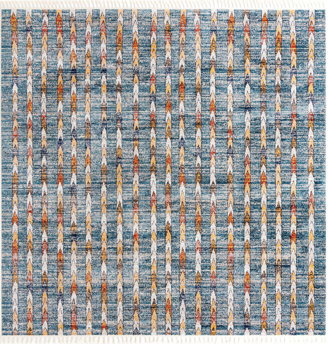 Blue 12' x 12' Aramis Square Area Rug Polypropylene With Cotton Backing Easy Clean Living Room Bedroom Dining Office Carpet for Sale at Rug Engine