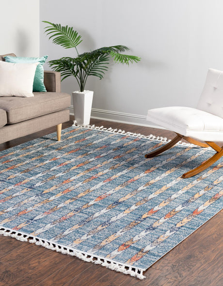 Blue 10' x 10' Aramis Square Area Rug Polypropylene With Cotton Backing Easy Clean Living Room Bedroom Dining Office Carpet for Sale at Rug Engine