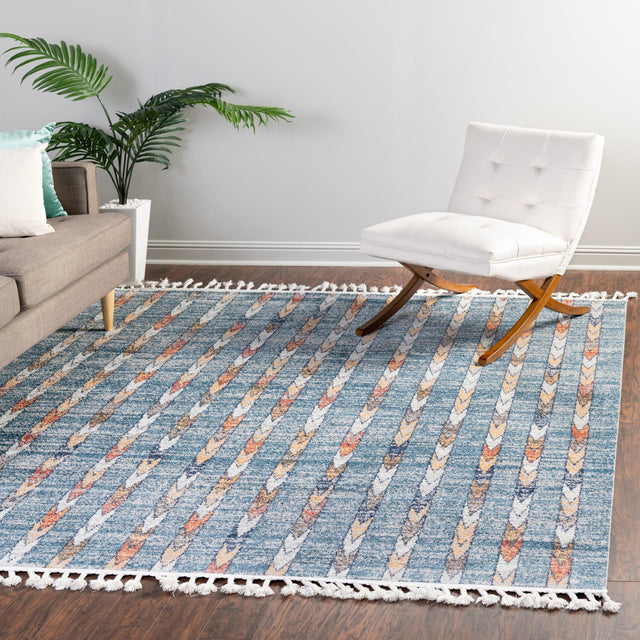 Blue 10' x 10' Aramis Square Area Rug Polypropylene With Cotton Backing Easy Clean Living Room Bedroom Dining Office Carpet for Sale at Rug Engine