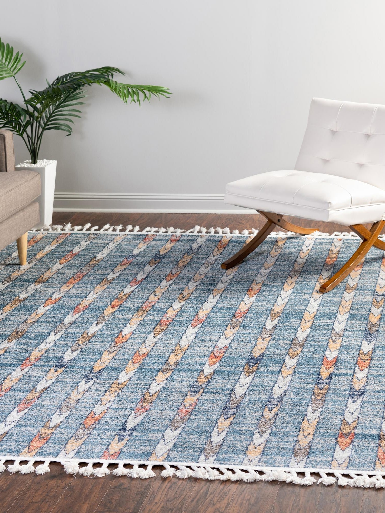 Blue 12' x 12' Aramis Square Area Rug Polypropylene With Cotton Backing Easy Clean Living Room Bedroom Dining Office Carpet for Sale at Rug Engine