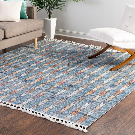 Blue 12' x 12' Aramis Square Area Rug Polypropylene With Cotton Backing Easy Clean Living Room Bedroom Dining Office Carpet for Sale at Rug Engine