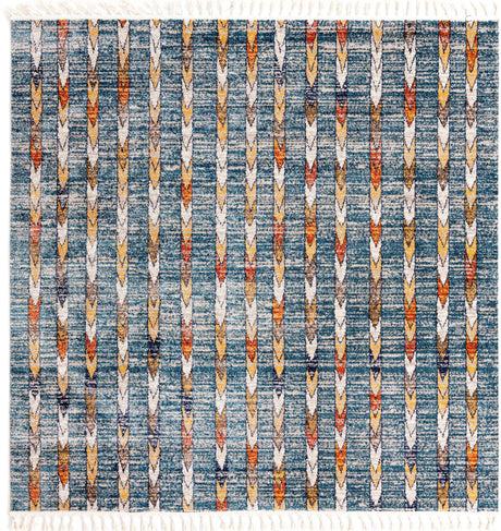 Blue 7' 10 x 7' 10 Aramis Square Area Rug Polypropylene With Cotton Backing Easy Clean Living Room Bedroom Dining Office Carpet for Sale at Rug Engine
