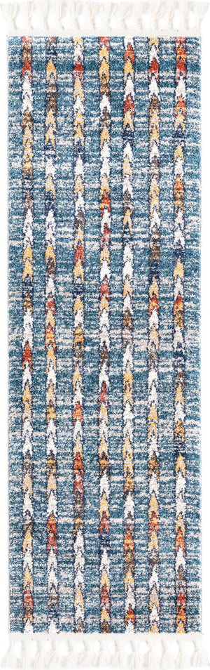 Blue 2' x 6' Aramis Runner Area Rug Polypropylene With Cotton Backing Easy Clean Living Room Bedroom Dining Office Carpet for Sale at Rug Engine