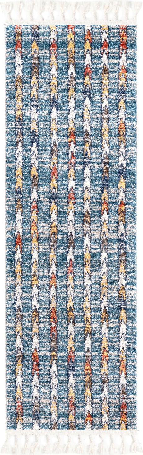 Blue 2' x 6' Aramis Runner Area Rug Polypropylene With Cotton Backing Easy Clean Living Room Bedroom Dining Office Carpet for Sale at Rug Engine