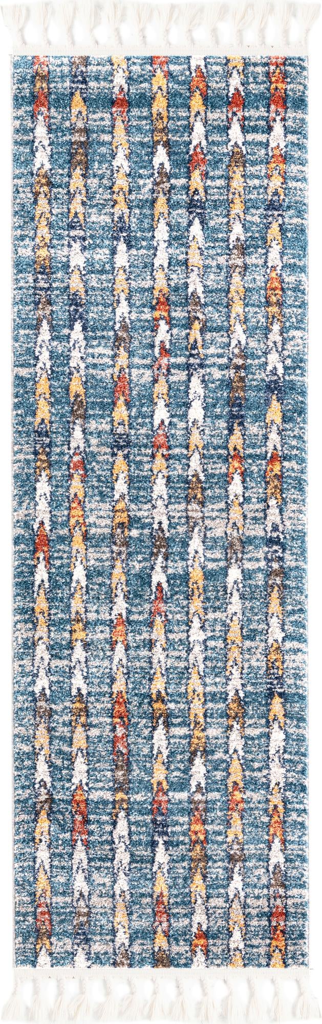 Blue 2' x 6' Aramis Runner Area Rug Polypropylene With Cotton Backing Easy Clean Living Room Bedroom Dining Office Carpet for Sale at Rug Engine