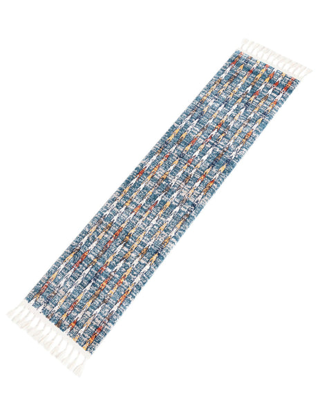 Blue 2' x 6' Aramis Runner Area Rug Polypropylene With Cotton Backing Easy Clean Living Room Bedroom Dining Office Carpet for Sale at Rug Engine