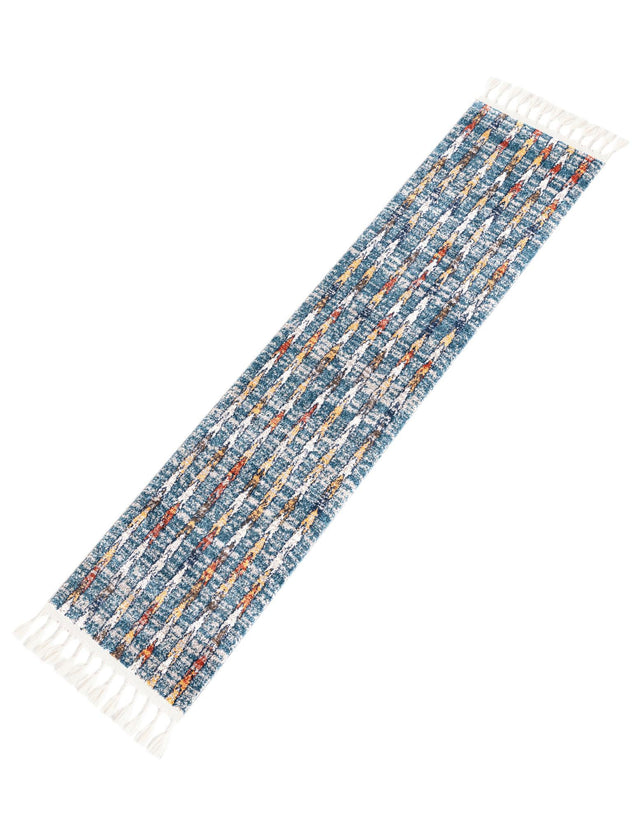 Blue 2' x 6' Aramis Runner Area Rug Polypropylene With Cotton Backing Easy Clean Living Room Bedroom Dining Office Carpet for Sale at Rug Engine