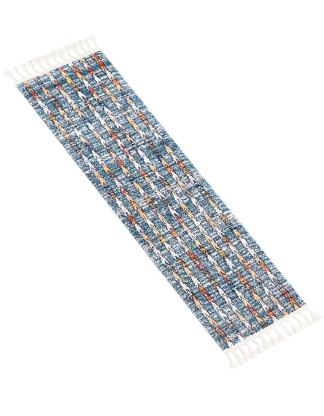 Blue 2' x 6' Aramis Runner Area Rug Polypropylene With Cotton Backing Easy Clean Living Room Bedroom Dining Office Carpet for Sale at Rug Engine
