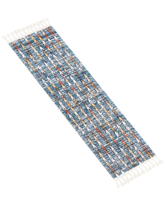 Blue 2' x 6' Aramis Runner Area Rug Polypropylene With Cotton Backing Easy Clean Living Room Bedroom Dining Office Carpet for Sale at Rug Engine
