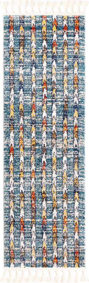 Blue 2' x 6' Aramis Runner Area Rug Polypropylene With Cotton Backing Easy Clean Living Room Bedroom Dining Office Carpet for Sale at Rug Engine