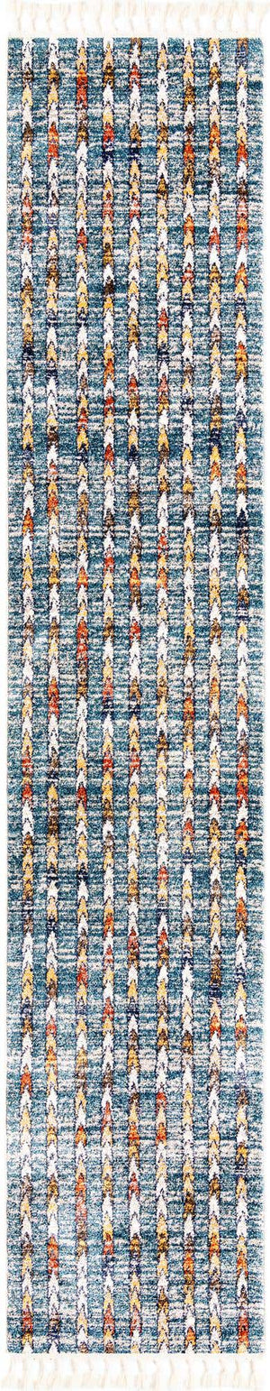 Blue 3' x 13' Aramis Runner Area Rug Polypropylene With Cotton Backing Easy Clean Living Room Bedroom Dining Office Carpet for Sale at Rug Engine