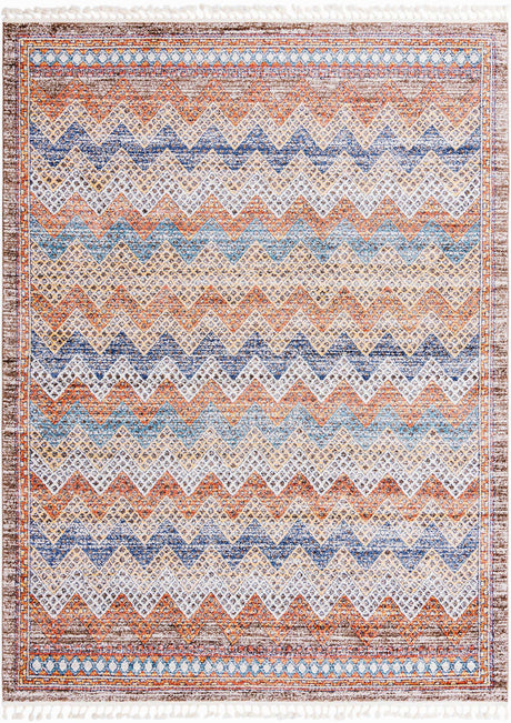 Multicolor 9' x 12' Aramis Rectangle Area Rug Polypropylene With Cotton Backing Easy Clean Living Room Bedroom Dining Office Carpet for Sale at Rug Engine