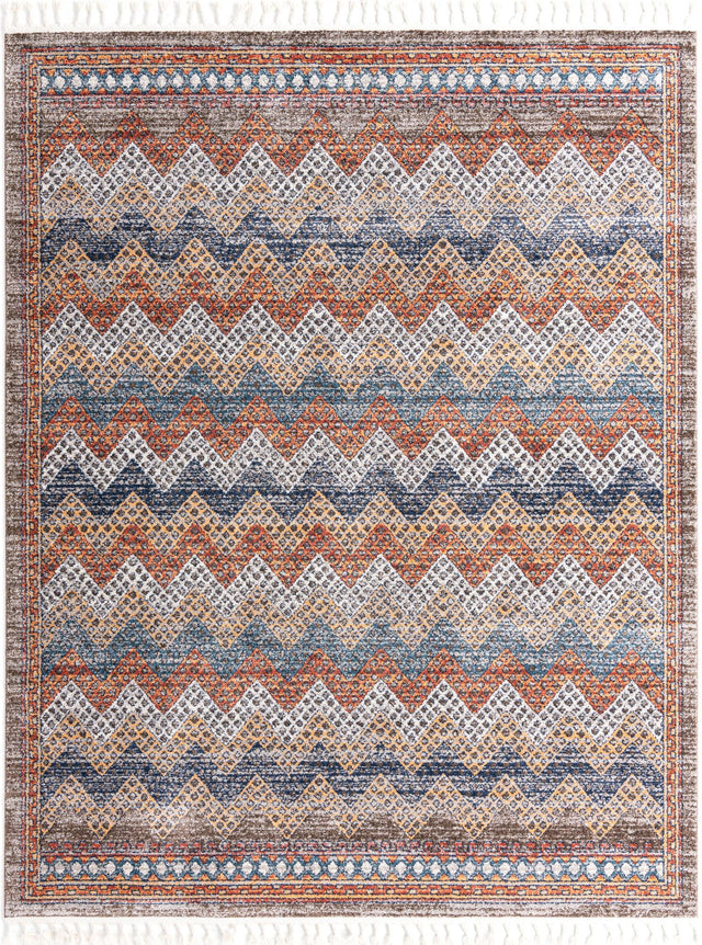 Multicolor 8' x 10' Aramis Rectangle Area Rug Polypropylene With Cotton Backing Easy Clean Living Room Bedroom Dining Office Carpet for Sale at Rug Engine