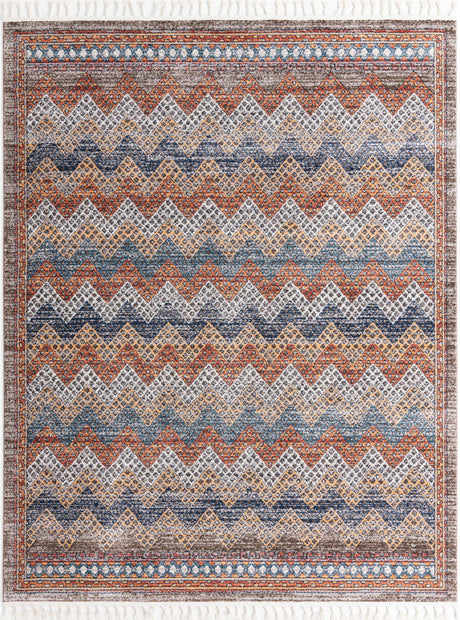 Multicolor 8' x 10' Aramis Rectangle Area Rug Polypropylene With Cotton Backing Easy Clean Living Room Bedroom Dining Office Carpet for Sale at Rug Engine