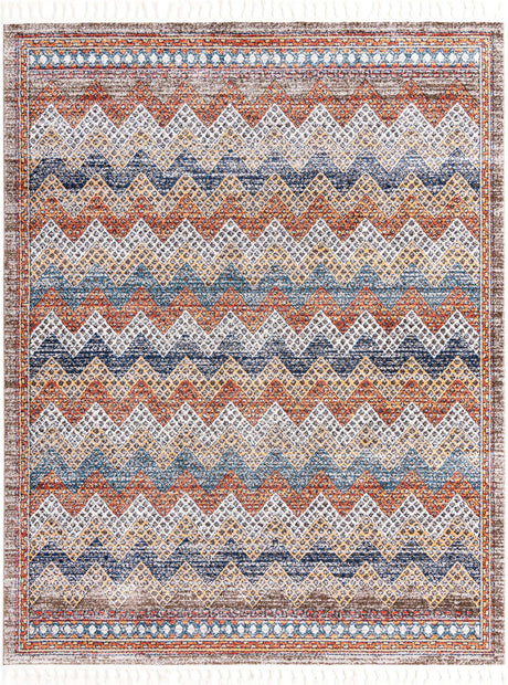 Multicolor 8' x 10' Aramis Rectangle Area Rug Polypropylene With Cotton Backing Easy Clean Living Room Bedroom Dining Office Carpet for Sale at Rug Engine
