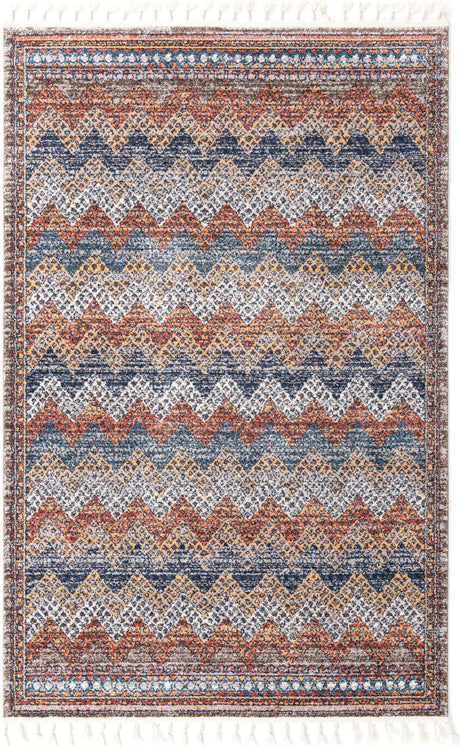 Multicolor 5' 3 x 8' Aramis Rectangle Area Rug Polypropylene With Cotton Backing Easy Clean Living Room Bedroom Dining Office Carpet for Sale at Rug Engine