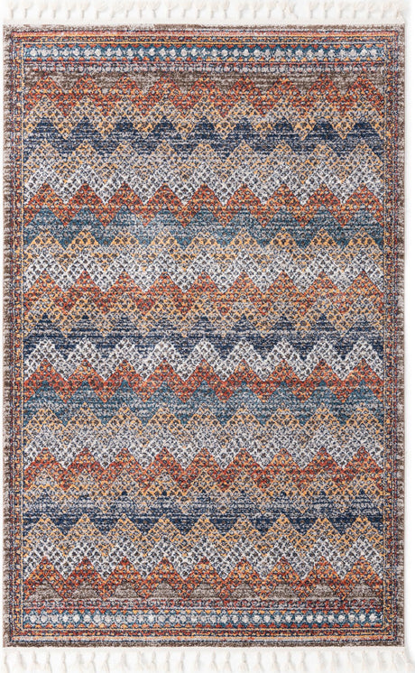 Multicolor 5' 3 x 8' Aramis Rectangle Area Rug Polypropylene With Cotton Backing Easy Clean Living Room Bedroom Dining Office Carpet for Sale at Rug Engine