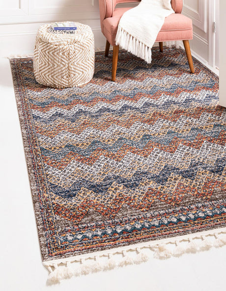 Multicolor 4' x 6' Aramis Rectangle Area Rug Polypropylene With Cotton Backing Easy Clean Living Room Bedroom Dining Office Carpet for Sale at Rug Engine