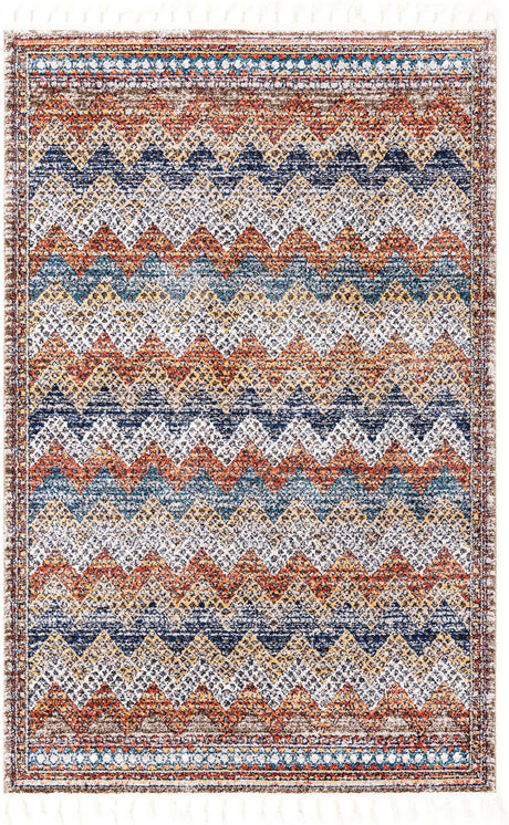 Multicolor 5' 3 x 8' Aramis Rectangle Area Rug Polypropylene With Cotton Backing Easy Clean Living Room Bedroom Dining Office Carpet for Sale at Rug Engine