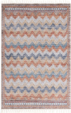 Multicolor 6' x 9' Aramis Rectangle Area Rug Polypropylene With Cotton Backing Easy Clean Living Room Bedroom Dining Office Carpet for Sale at Rug Engine