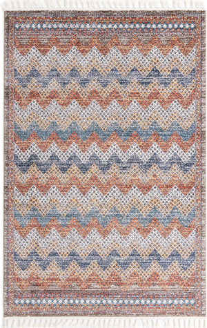 Multicolor 6' x 9' Aramis Rectangle Area Rug Polypropylene With Cotton Backing Easy Clean Living Room Bedroom Dining Office Carpet for Sale at Rug Engine