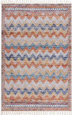 Multicolor 6' x 9' Aramis Rectangle Area Rug Polypropylene With Cotton Backing Easy Clean Living Room Bedroom Dining Office Carpet for Sale at Rug Engine