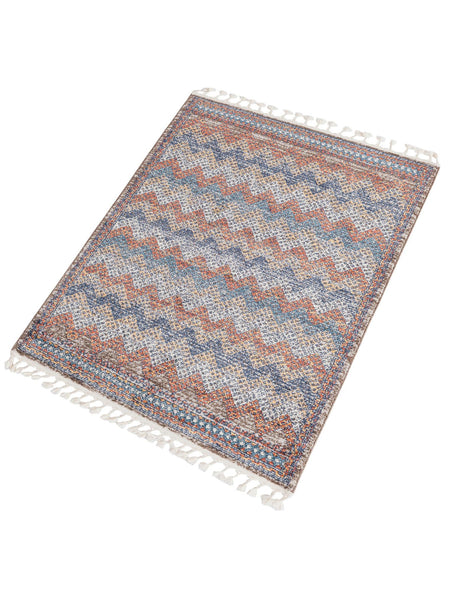 Multicolor 4' x 6' Aramis Rectangle Area Rug Polypropylene With Cotton Backing Easy Clean Living Room Bedroom Dining Office Carpet for Sale at Rug Engine