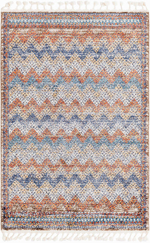 Multicolor 4' x 6' Aramis Rectangle Area Rug Polypropylene With Cotton Backing Easy Clean Living Room Bedroom Dining Office Carpet for Sale at Rug Engine