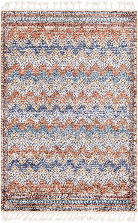 Multicolor 4' x 6' Aramis Rectangle Area Rug Polypropylene With Cotton Backing Easy Clean Living Room Bedroom Dining Office Carpet for Sale at Rug Engine