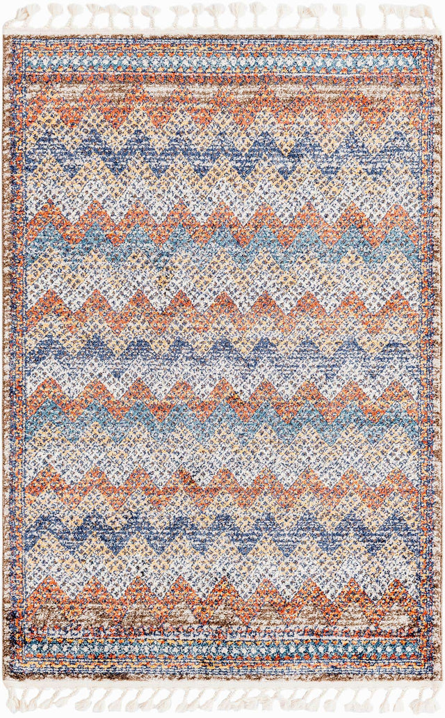 Multicolor 4' x 6' Aramis Rectangle Area Rug Polypropylene With Cotton Backing Easy Clean Living Room Bedroom Dining Office Carpet for Sale at Rug Engine