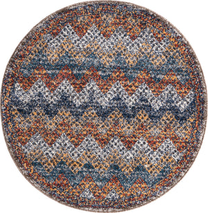 Multicolor 3' 3 x 3' 3 Aramis Round Area Rug Polypropylene With Cotton Backing Easy Clean Living Room Bedroom Dining Office Carpet for Sale at Rug Engine