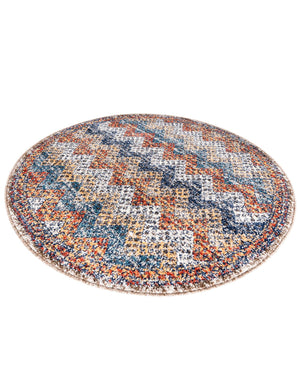 Multicolor 3' 3 x 3' 3 Aramis Round Area Rug Polypropylene With Cotton Backing Easy Clean Living Room Bedroom Dining Office Carpet for Sale at Rug Engine