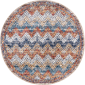 Multicolor 3' 3 x 3' 3 Aramis Round Area Rug Polypropylene With Cotton Backing Easy Clean Living Room Bedroom Dining Office Carpet for Sale at Rug Engine
