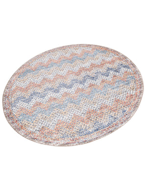 Multicolor 5' 3 x 5' 3 Aramis Round Area Rug Polypropylene With Cotton Backing Easy Clean Living Room Bedroom Dining Office Carpet for Sale at Rug Engine