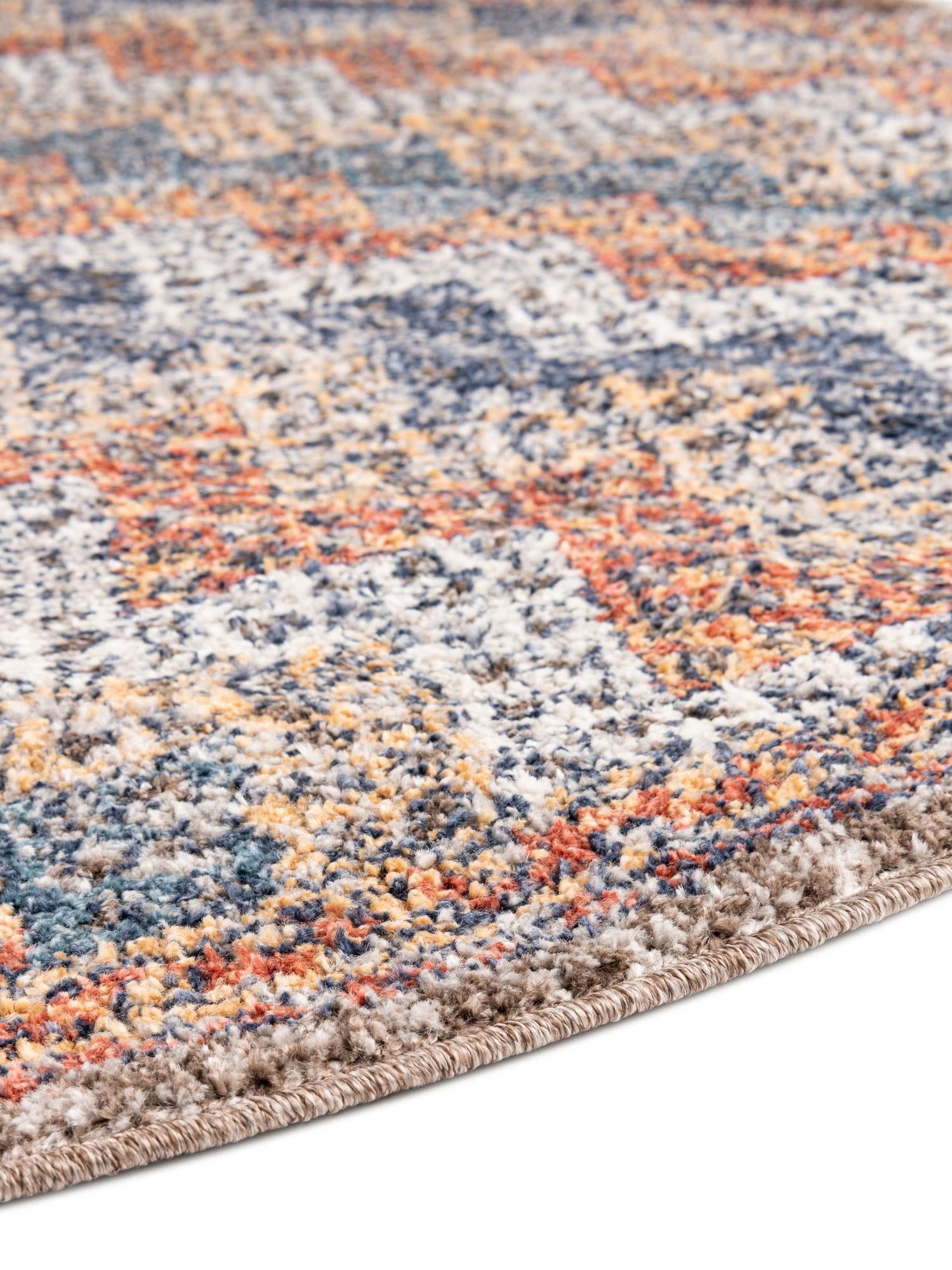 Multicolor 3' 3 x 3' 3 Aramis Round Area Rug Polypropylene With Cotton Backing Easy Clean Living Room Bedroom Dining Office Carpet for Sale at Rug Engine