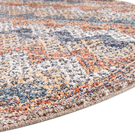 Multicolor 3' 3 x 3' 3 Aramis Round Area Rug Polypropylene With Cotton Backing Easy Clean Living Room Bedroom Dining Office Carpet for Sale at Rug Engine
