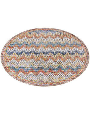 Multicolor 7' x 7' Aramis Round Area Rug Polypropylene With Cotton Backing Easy Clean Living Room Bedroom Dining Office Carpet for Sale at Rug Engine