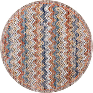 Multicolor 10' x 10' Aramis Round Area Rug Polypropylene With Cotton Backing Easy Clean Living Room Bedroom Dining Office Carpet for Sale at Rug Engine