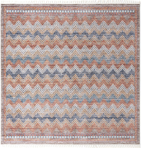 Multicolor 12' x 12' Aramis Square Area Rug Polypropylene With Cotton Backing Easy Clean Living Room Bedroom Dining Office Carpet for Sale at Rug Engine