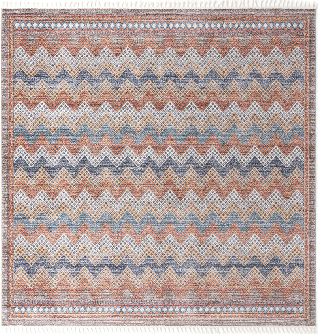 Multicolor 12' x 12' Aramis Square Area Rug Polypropylene With Cotton Backing Easy Clean Living Room Bedroom Dining Office Carpet for Sale at Rug Engine