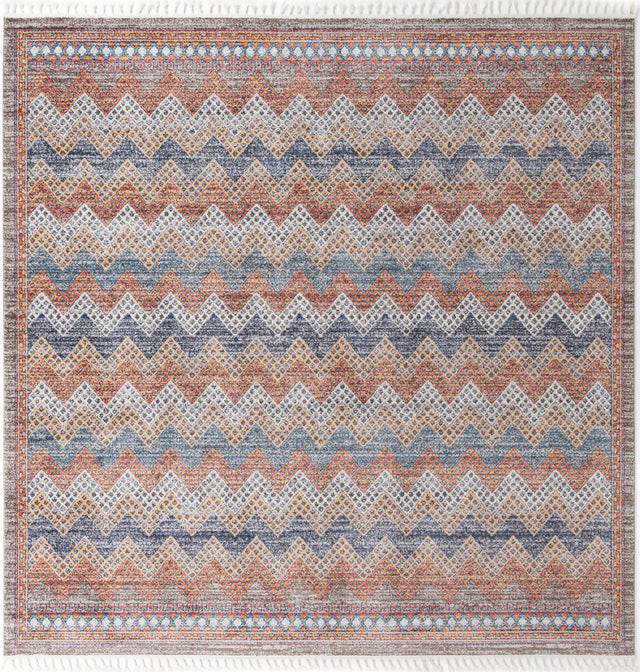 Multicolor 12' x 12' Aramis Square Area Rug Polypropylene With Cotton Backing Easy Clean Living Room Bedroom Dining Office Carpet for Sale at Rug Engine